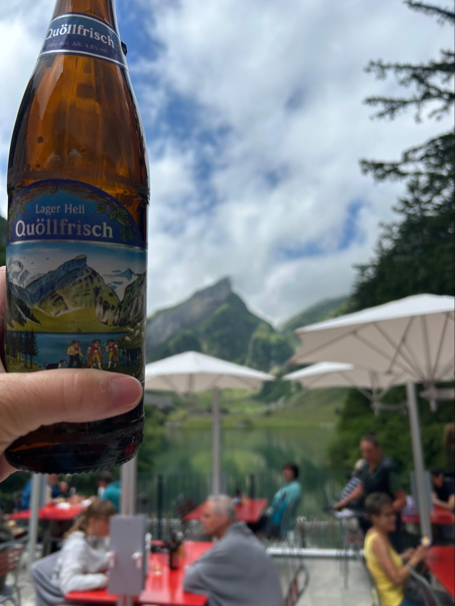 A beer at an alpine restaurant